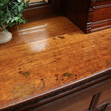 Load image into Gallery viewer, x SOLD Antique English Oak Bookcase or Display Cabinet, China Cabinet. Leather, Key B11278