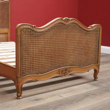 Load image into Gallery viewer, x SOLD Antique French Single Bed, Oak and Cane Bed. Bedhead, Foot, Side Rails Slats 2/3. B11265