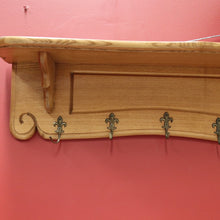 Load image into Gallery viewer, x SOLD French Oak Coat Rack Brass Fleur de Lis Hooks and Hat Display Shelf, Pot Holder B10628