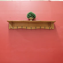Load image into Gallery viewer, x SOLD French Oak Coat Rack Brass Fleur de Lis Hooks and Hat Display Shelf, Pot Holder B10628