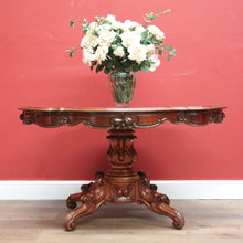 Load image into Gallery viewer, Antique English Burr Walnut Kitchen or Dining Table for 4, Centre or Foyer Table B11153