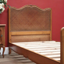 Load image into Gallery viewer, x SOLD Antique French Single Bed, Oak and Cane Bed. Bedhead, Foot, Side Rails Slats 2/3. B11265