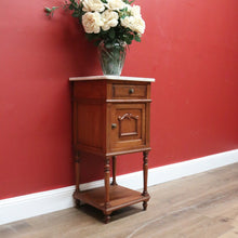 Load image into Gallery viewer, x SOLD Antique Bedside Cabinet, French Oak and Marble Lamp Table, Bedside Table B10908