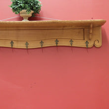 Load image into Gallery viewer, x SOLD French Oak Coat Rack Brass Fleur de Lis Hooks and Hat Display Shelf, Pot Holder B10628