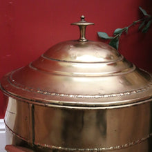Load image into Gallery viewer, x SOLD Antique French Brass Coal Scuttle, Brass Lidded Storage Container, Dog Food Bin B10812