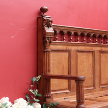 Load image into Gallery viewer, x SOLD Antique French Hall Settle with Blanket Box Seat Oak Greenman Hall Chair Bench B10661
