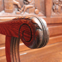 Load image into Gallery viewer, x SOLD Antique Hall Settle, Bench Set Hall Chair, French Tavern Scene Hall Seat B10858