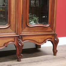 Load image into Gallery viewer, x SOLD Antique French Walnut and Glass 3 Door Bookcase China Display Case Cabinet B10702