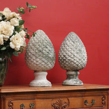 Load image into Gallery viewer, x SOLD Pair of Antique French Bluestone Acorns, Garden Ornament, Large Indoor Acorns B10196