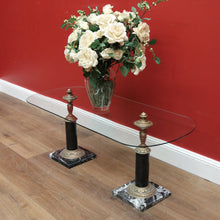 Load image into Gallery viewer, x SOLD Antique French Coffee Table, Marble, Brass and Glass Top Coffee Table Side Table B11148