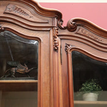 Load image into Gallery viewer, x SOLD Antique French Walnut and Glass 3 Door Bookcase China Display Case Cabinet B10702