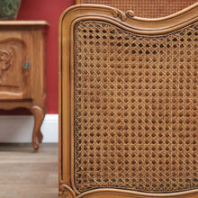 Load image into Gallery viewer, x SOLD Antique French Single Bed, Oak and Cane Bed. Bedhead, Foot, Side Rails Slats 2/3. B11265