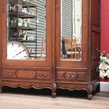 Load image into Gallery viewer, x SOLD Antique French Armoire, French Oak and Mirror Three Door Breakfront Wardrobe B11115