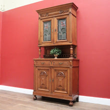 Load image into Gallery viewer, Antique Sideboard, French Oak and Lead Light Two Height Sideboard Hall Cabinet B10864