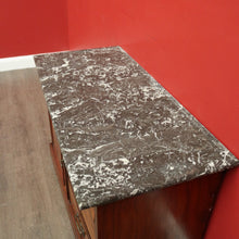 Load image into Gallery viewer, x SOLD Antique English Burr Walnut and Marble Top 3 Hall Cabinet Sideboard Vanity. B10444