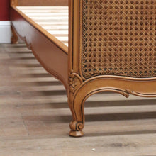 Load image into Gallery viewer, x SOLD Antique French Single Bed, Oak and Cane Bed. Bedhead, Foot, Side Rails Slats 2/3. B11265