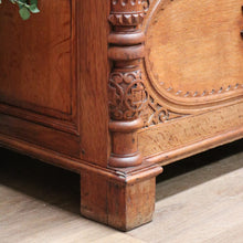 Load image into Gallery viewer, x SOLD Antique French Hall Settle with Blanket Box Seat Oak Greenman Hall Chair Bench B10661