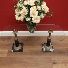 Load image into Gallery viewer, x SOLD Antique French Coffee Table, Marble, Brass and Glass Top Coffee Table Side Table B11148