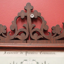 Load image into Gallery viewer, x SOLD Antique French Oak Frame with Certificate of Communion. Tapestry or Mirror Frame. B11258