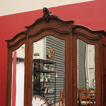 Load image into Gallery viewer, x SOLD Antique French Armoire, French Oak and Mirror Three Door Breakfront Wardrobe B11115