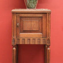 Load image into Gallery viewer, x SOLD Antique French Oak and Marble Bedside Table, Bedside Cupboard, Lamp Table B10869