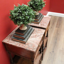 Load image into Gallery viewer, x SOLD Pair of Antique French Bedside Cabinets, Lamp Tables with Tier Storage B10573