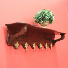 Load image into Gallery viewer, x SOLD Vintage French Coat Rack, 6 Brass Hook Umbrella, Coat, Scarf and Hat Wall Rack B11197