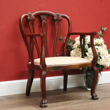 Load image into Gallery viewer, x SOLD Vintage French Armchair, French Mahogany 1950 Hall Chair Bedroom Chair Armchair B11057