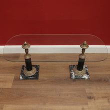 Load image into Gallery viewer, x SOLD Antique French Coffee Table, Marble, Brass and Glass Top Coffee Table Side Table B11148