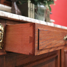Load image into Gallery viewer, x SOLD Antique French Oak Dressing Table, Mirror Back Hall Cabinet Cupboard, Marble Top. B10522