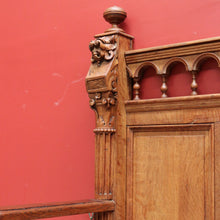 Load image into Gallery viewer, x SOLD Antique French Hall Settle with Blanket Box Seat Oak Greenman Hall Chair Bench B10661