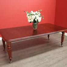 Load image into Gallery viewer, x SOLD Antique English Mahogany Dining Table, 2 Leaf Extension Kitchen Table and Winder. B9862