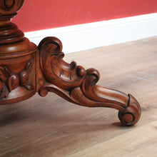 Load image into Gallery viewer, x SOLD Antique English Burr Walnut Kitchen or Dining Table for 4, Centre or Foyer Table B11153