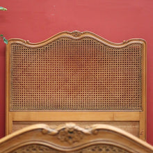 Load image into Gallery viewer, x SOLD Antique French Single Bed, Oak and Cane Bed. Bedhead, Foot, Side Rails Slats 2/3. B11265