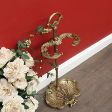 Load image into Gallery viewer, x SOLD Antique French Brass Umbrella Holder with Handle, Walking Stick Holder, Art Deco B10484