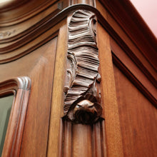 Load image into Gallery viewer, x SOLD Antique French Walnut and Glass 3 Door Bookcase China Display Case Cabinet B10702