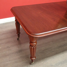 Load image into Gallery viewer, x SOLD Antique English Mahogany Dining Table, 2 Leaf Extension Kitchen Table and Winder. B9862