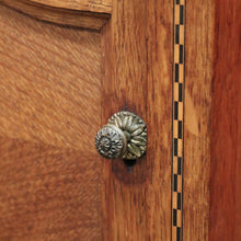 Load image into Gallery viewer, x SOLD Bedside Table, Antique French Tunbridge Ware Oak and Marble Bedside Lamp Table B10468