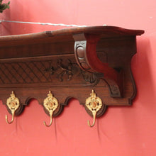 Load image into Gallery viewer, x SOLD Vintage French Coat Rack, 6 Brass Hook Umbrella, Coat, Scarf and Hat Wall Rack B11197
