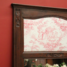 Load image into Gallery viewer, x SOLD Antique French Oak Mirror, Mantle Mirror, French Trumeau Mirror, Toile Fabric B10746