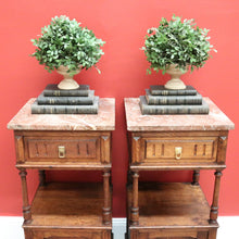 Load image into Gallery viewer, x SOLD Pair of Antique French Bedside Cabinets, Lamp Tables with Tier Storage B10573