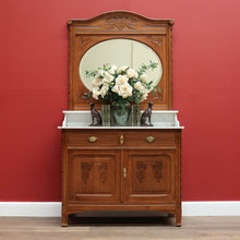 Load image into Gallery viewer, Antique French Dressing Table, Mirror Back Sideboard, Cabinet, Cupboard in Oak B10629