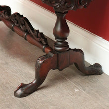 Load image into Gallery viewer, x SOLD Vintage Australian Cedar Coffee Table Scroll Work Stretcher Base, Side Table. B10434
