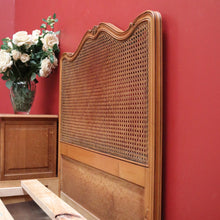 Load image into Gallery viewer, x SOLD Antique French Single Bed, Oak and Cane Bed. Bedhead, Foot, Side Rails Slats 2/3. B11265