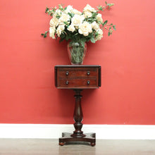 Load image into Gallery viewer, Antique English Mahogany Works Table, Sewing Table, Drop Sides Wine Lamp Table. B10433