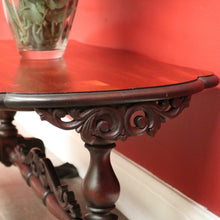 Load image into Gallery viewer, x SOLD Vintage Australian Cedar Coffee Table Scroll Work Stretcher Base, Side Table. B10434