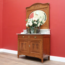 Load image into Gallery viewer, x SOLD Antique French Dressing Table, Mirror Back Sideboard, Cabinet, Cupboard in Oak B10629