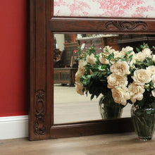 Load image into Gallery viewer, x SOLD Antique French Oak Mirror, Mantle Mirror, French Trumeau Mirror, Toile Fabric B10746