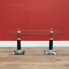 Load image into Gallery viewer, x SOLD Antique French Coffee Table, Marble, Brass and Glass Top Coffee Table Side Table B11148