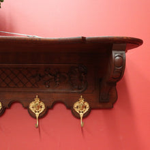 Load image into Gallery viewer, x SOLD Vintage French Coat Rack, 6 Brass Hook Umbrella, Coat, Scarf and Hat Wall Rack B11197